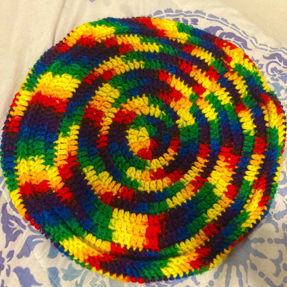 KNITTED RAINBOW TAM HAT‼️ (Bag Hat/ Hippie Hat),